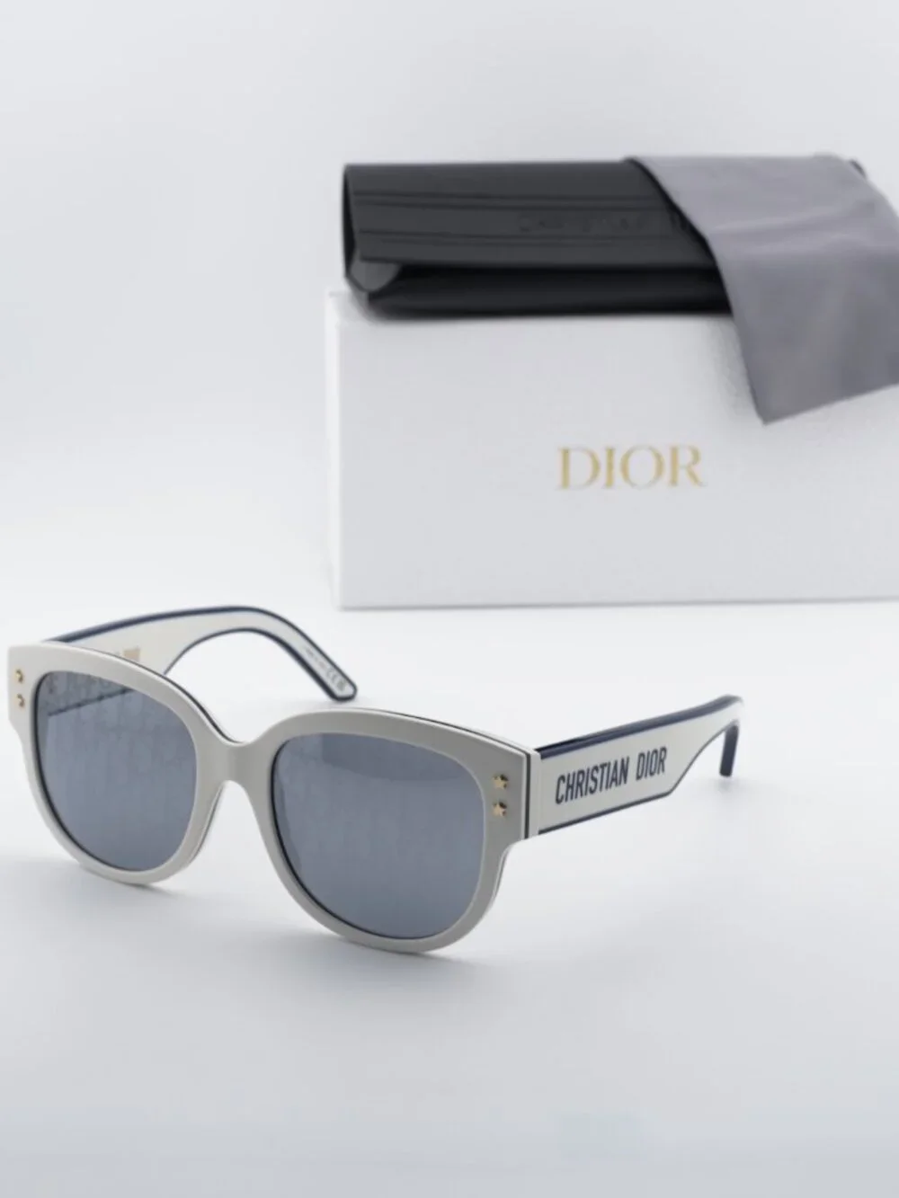 Dior DIORPACIFIC B2F 95A8 Square Sunglasses – White/Blue Green / Silver $310 $54